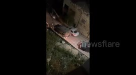 A glimpse of the Israeli forces storming the town of Al-Eizariya