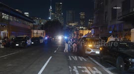 US, Los Angeles: Downtown Los Angeles Heavy Police Presence For Explosion in Apartment