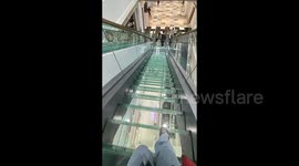 Transparent staircase in Guangzhou mall causes discomfort—fear of heights and privacy concerns spark public backlash