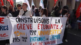 France: Students and academics protest against budget cuts for culture and education in Paris