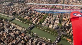 Red Arrows join Italian Air Force with flypast over Rome