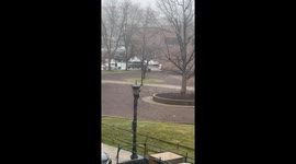 Man dances in the park without a shirt as onlookers look