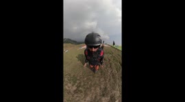 Tandem Paraglider Base Jump
