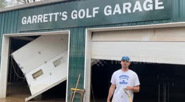Interview with Garrett Hamilton of Garrett's golf garage. Structure was completely engulfed by Kentucky River flood water. Second time this year.