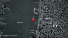 US: MOTION GRAPHICS - Helicopter crashes into Hudson River in New York City, casualties unknown