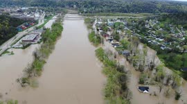 Drone footage showed ongoing dangers in Frankfort, Kentucky flood zones