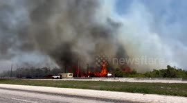 Plane battles flames from Salt Flat Fire in Texas