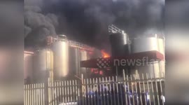 Fire rips through solvents warehouse in Caivano, Italy