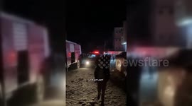 An Israeli airstrike west of the Nasser Medical Complex in Khan Younis, southern Gaza