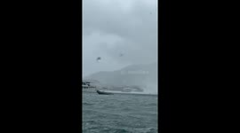 Waterspout tornado batters boats off Phuket coast
