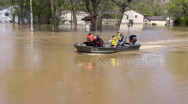 US: Rescue Crews Work Amid Severe Flooding in Dyersburg