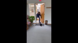“Guard dog” protecting the office against arch nemesis - the mail lady :)