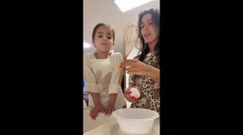 Pancake making turns into a funny bonding moment in Atlit, Israel