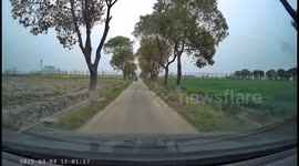 Electric scooter breaks down and loses front wheel in Zhejiang, China