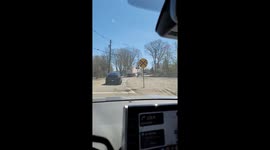 Train slams into boxed-in truck at crossing in Canton, Massachusetts, USA