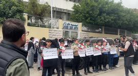 Lebanon: Lebanese students, families protest Israeli attacks near school in Beirut