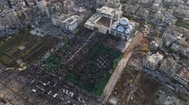 Syria: DRONE - Syrians mark 1st Eid al-Fitr in post-Assad era (2) 