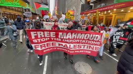 New York: Demonstrators march in support of pro-Palestinian activist Mahmoud Khalil