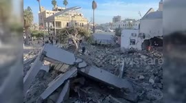 Baptist Hospital in Central Gaza City Devastated by Israel Bombing