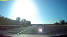 Dangerous undertaking M55 westbound on April 5th 2025. Driver undertakes myself, undertakes another car further up, then cuts across 3 lanes of traffic. Driver reported to police. Unknown outcome.