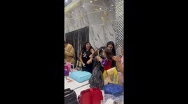 Women smear each other with cake in Leon, Mexico