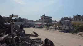 MOMENT- Israeli airstrike hits Zaytoun neighborhood in Gaza Strip