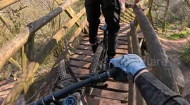 Mountain biking dirt farm wales Abergavenny jumps