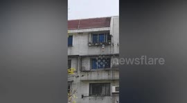 Girl, 3, left dangling from fourth floor after head gets stuck in burglar bars