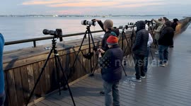 US: Hazy sunrays create ethereal glow in partial solar eclipse over New York