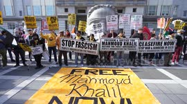 US: Hundreds of protesters gather outside federal court in New Jersey  in support of Mahmoud Khalil
