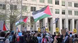 US: Pro-Palestinian protest held outside ICE headquarters