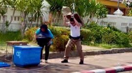 Hero policeman saves woman from swarm of attacking bees