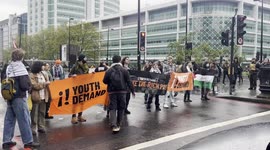 Youth Demand activists block London traffic in pro-Palestine protest