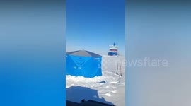 Nuclear-powered icebreaker ship nearly crashes into stunned fishermen