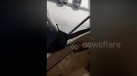 Hit and mist as fishing boat hooked by giant container ship in fog