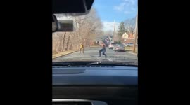 Camaro jump Drivers point of view. Jump over a moving car