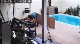 Handyman's Stumble Causes Swimming Pool Chaos