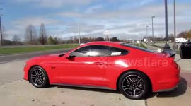 Car Attempts to Drift Out of Show