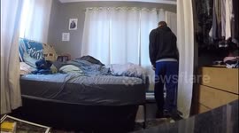 Chaos as wild turkey enters house and frantically chases man around bedroom