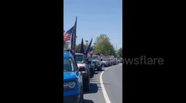 US: MAGA Protesters Rally to Show Support for Tesla in Rocklin, California