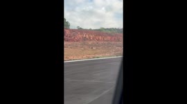 Plane wheel hurtles down runway after coming off when landing