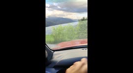 Pickup truck tackles narrow downhill road in the Philippines