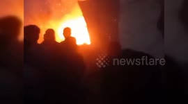 Israeli Strike Ignites Fires in Displacement Camp in Khan Yunis