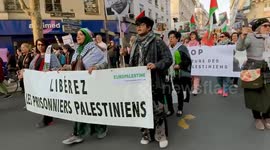 France: Demonstration in Paris in support of Palestinian prisoners