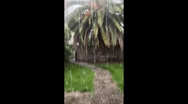 Hailstorm batters neighborhood with strong winds in Buenos Aires, Argentina