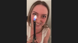 Girls try burning a cotton shirt to stop fraying, leading to fire panic