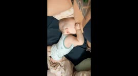 My video is basically about me having a breastfed baby and how my son puts himself in weird positions to feed himself lol