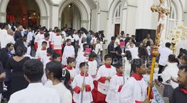 Good Friday catholic celebration at Saint Sebastian church in Negombo, Sri Lanka