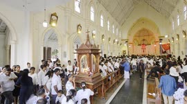 Good Friday mass at Saint Sebastian church in Negombo, Sri Lanka