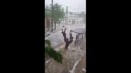 Hailstorm strikes the region in Buenos Aires, Argentina
